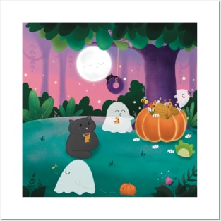 Cute Halloween night Posters and Art